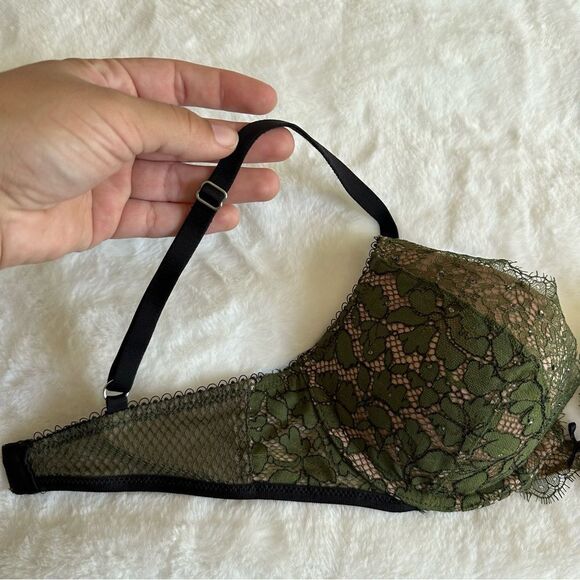 Victoria's Secret Dream Angels Green Lace Push Up Bra Women's Size 32C - Picture 7 of 14